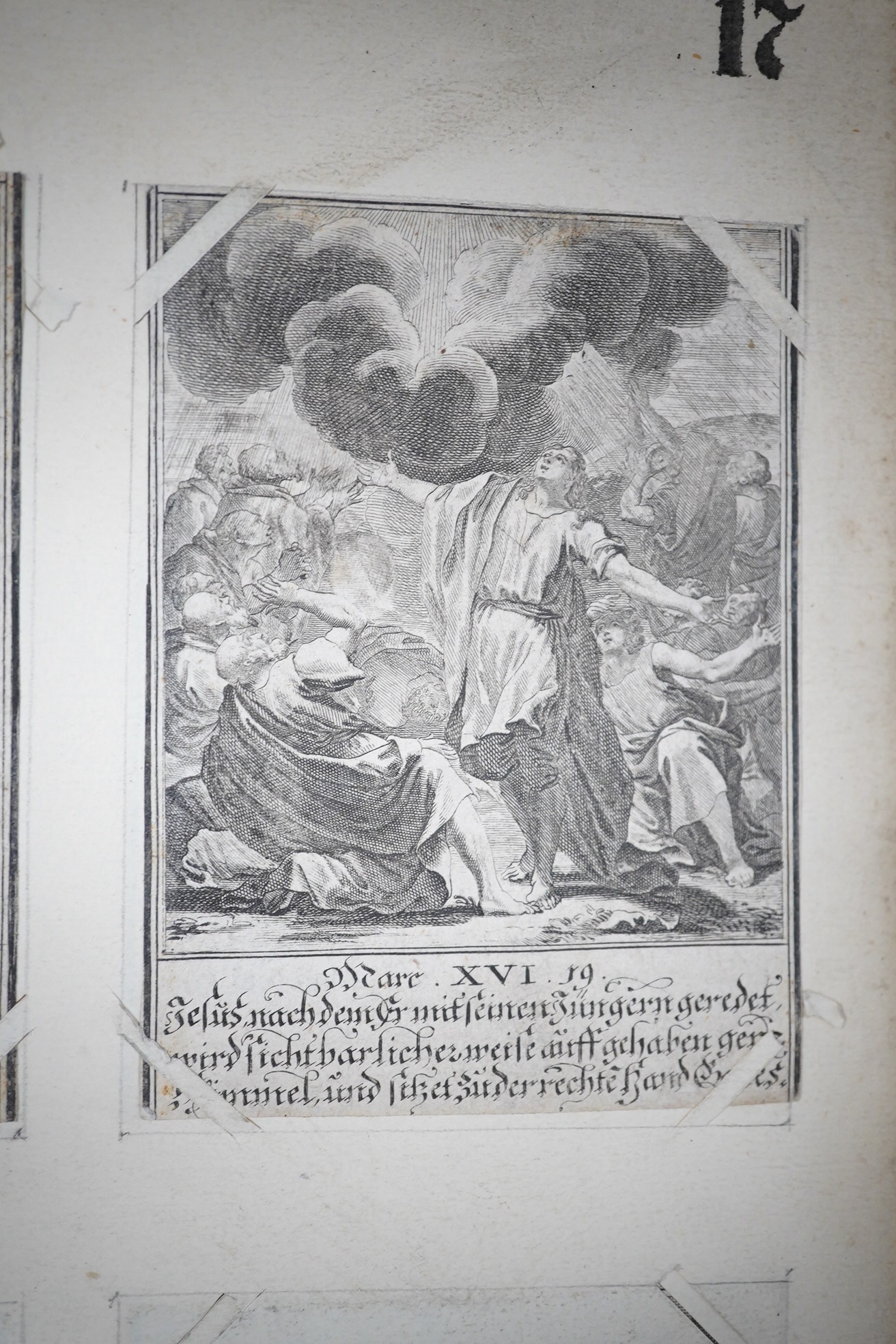 A pamphlet of early 18th century German engravings of the life of Christ by Georg Christoph Eimmart, Jacob von Sandrart and others, trimmed